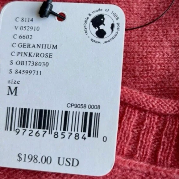 Free People Addie Cashmere Pullover in Geranium sz medium NWT - Picture 6 of 6